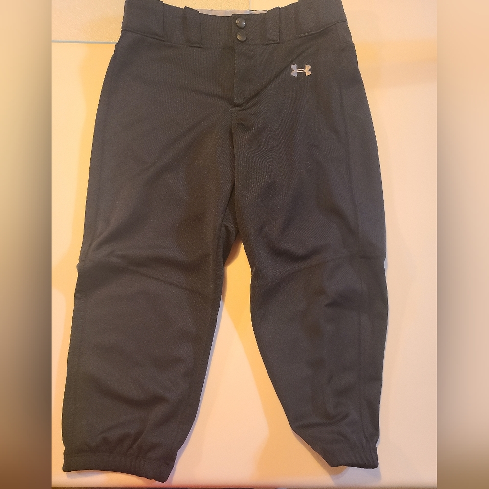 Boys Under Armour YL black baseball pants